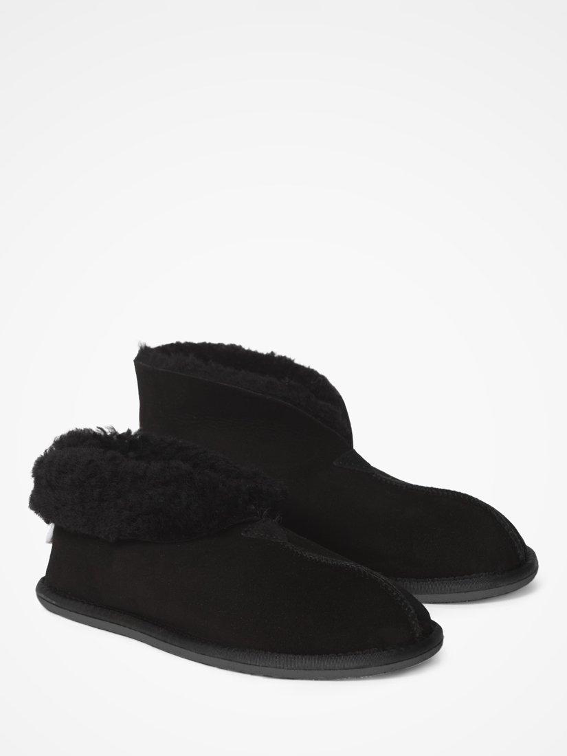 Product image 5 of 5, which shows Celtic & Co. Men's Sheepskin Bootee Slippers, Black, 7
