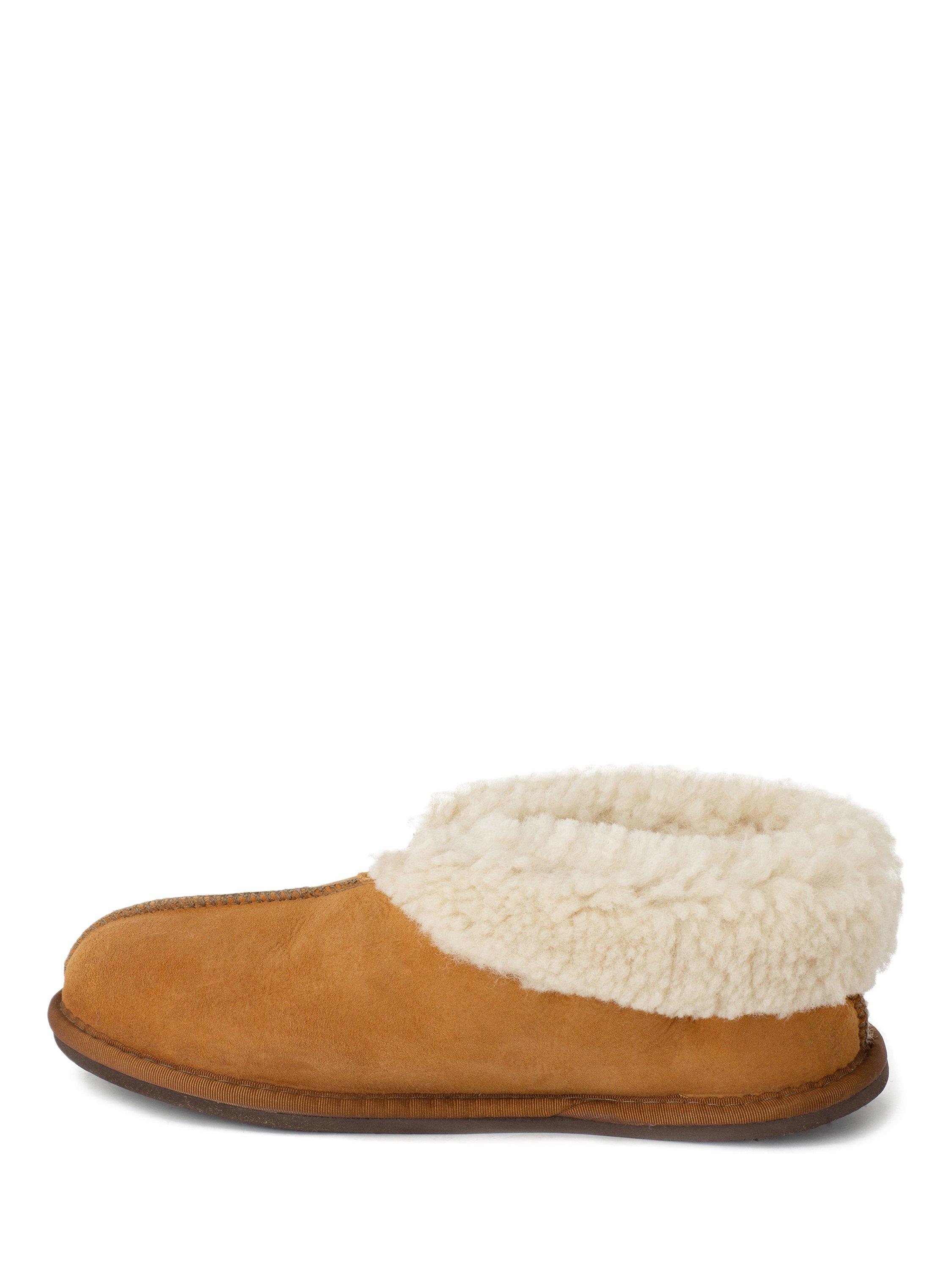 Product image 3 of 4, which shows Celtic & Co. Sheepskin Bootee Slippers, Burnt Honey, 7