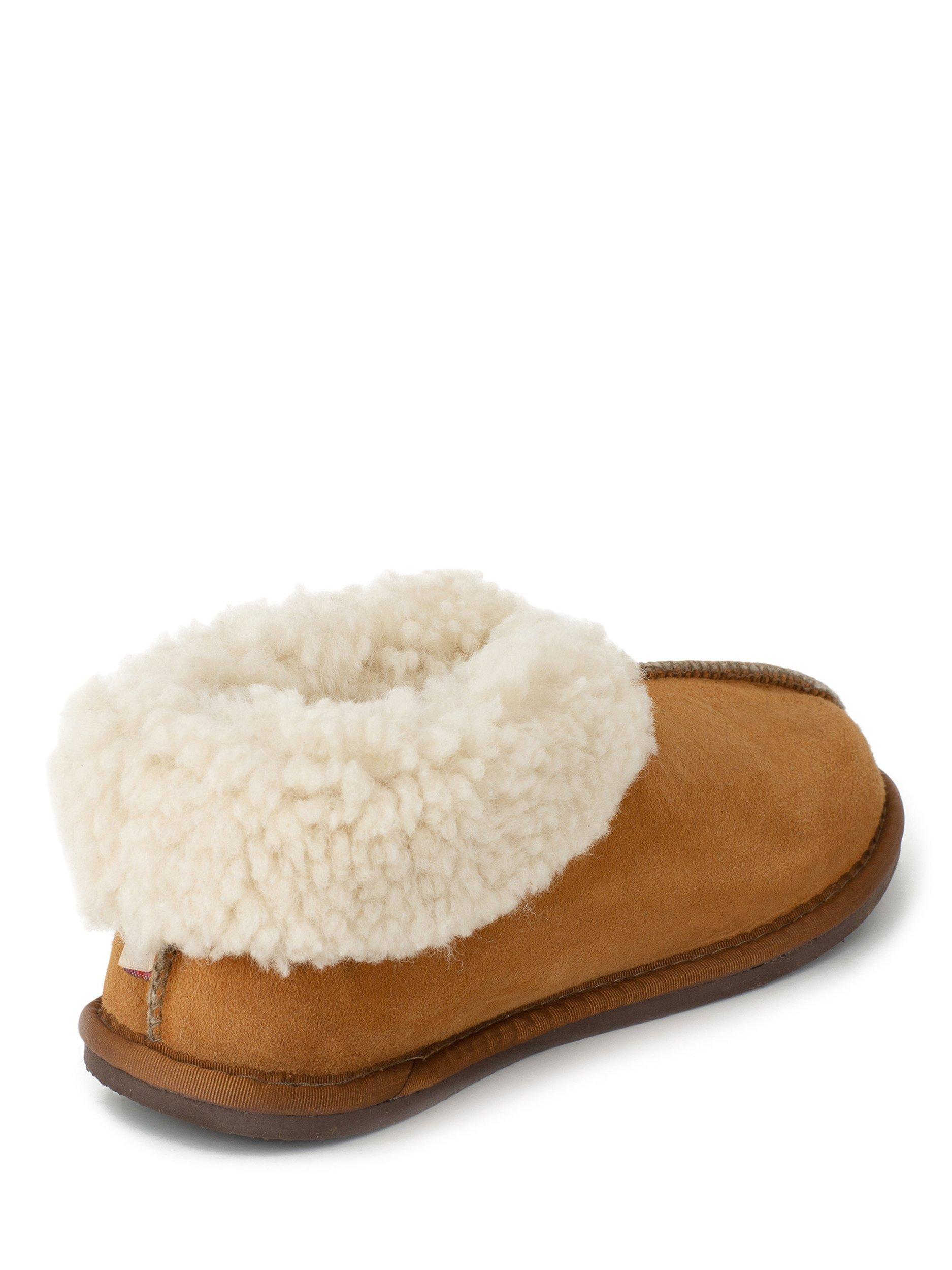 Product image 4 of 4, which shows Celtic & Co. Sheepskin Bootee Slippers, Burnt Honey, 7