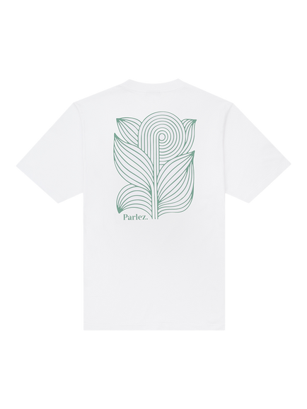 Parlez Astor Crew Neck Cotton T-Shirt, White - view 2, White