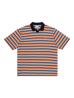 Parlez Princeton Stripe Cotton Polo Shirt, Midnight, Midnight