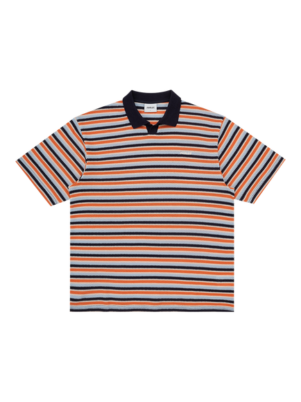 Parlez Princeton Stripe Cotton Polo Shirt, Midnight, Midnight