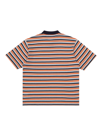 Parlez Princeton Stripe Cotton Polo Shirt, Midnight - view 2, Midnight
