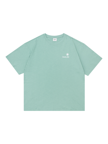 Parlez Cape Crew Neck Graphic Print Cotton T-Shirt, Mineral, Mineral