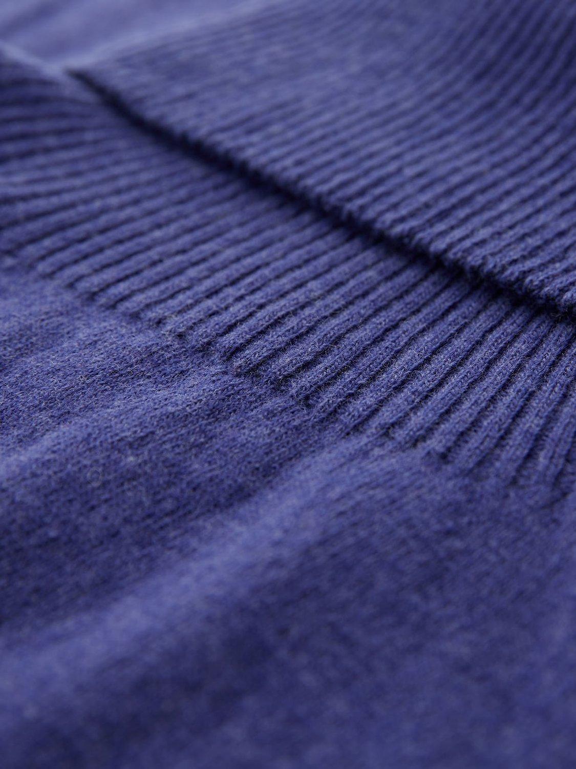 Product image 4 of 4, which shows Celtic & Co. Slouch Roll Neck Pure Wool Jumper, Indigo, XS