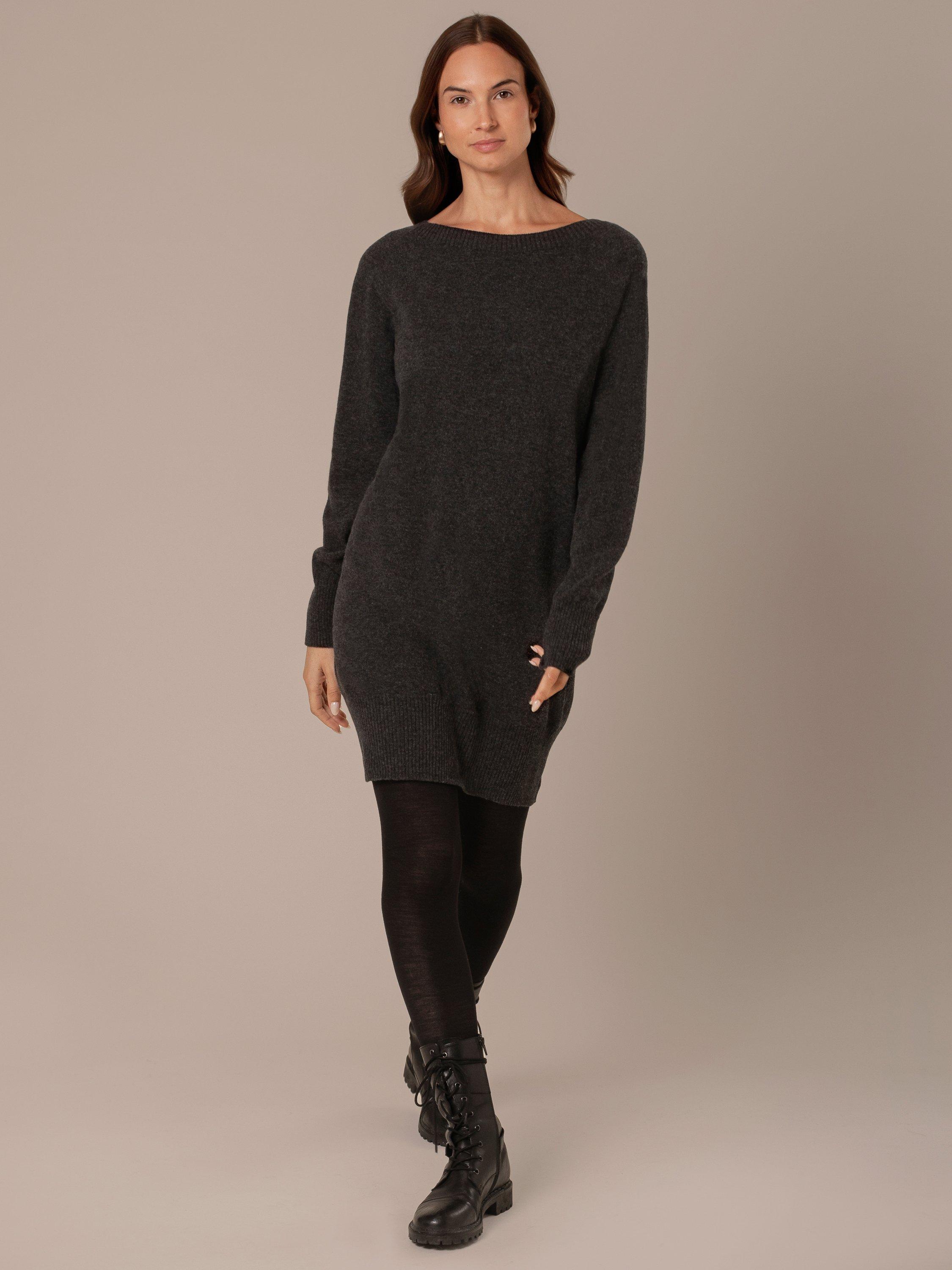 Product image 2 of 4, which shows Celtic & Co. Slouch Pure Wool Jumper Dress, Charcoal, XS
