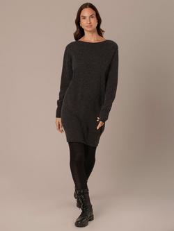 Celtic & Co. Slouch Pure Wool Jumper Dress, Charcoal - view 2, Charcoal