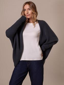 Celtic & Co. Open Neck Pure Wool Cardigan, Slate, Slate