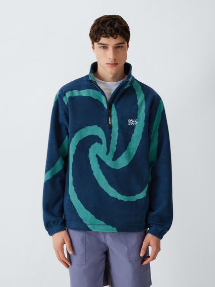 Parlez Chevy 1/4 Zip Pattern Fleece, Lagoon, Lagoon