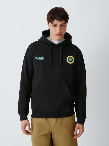 Parlez Submerge Cotton Blend Graphic Hoodie, Black, Black