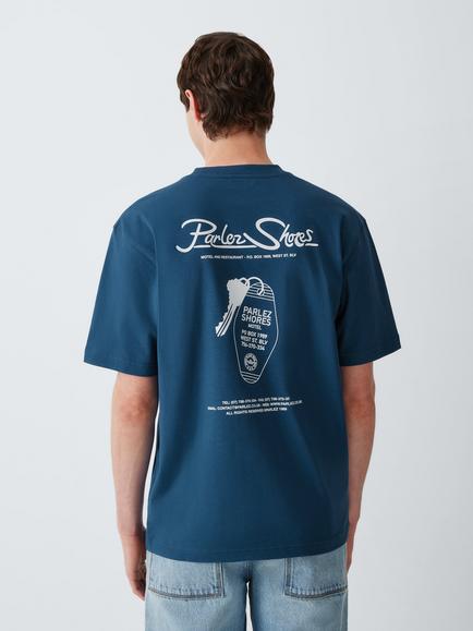 Parlez Vacancy Cotton Graphic T-Shirt, Lagoon - view 2, Lagoon