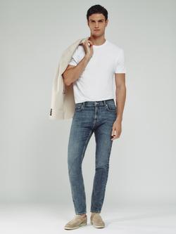Reiss Bleaker Slim Fit Washed Denim Jeans, Washed Indigo