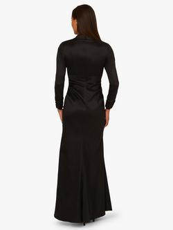 Adrianna Papell Taffeta Tuxedo Mermaid Dress, Black - view 2, Black