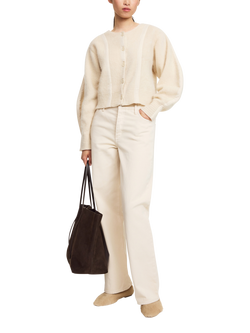 By Malene Birger Pernille Stripe Wool Rich Cardigan, Cream, Cream