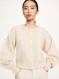 By Malene Birger Pernille Stripe Wool Rich Cardigan, Cream, Cream