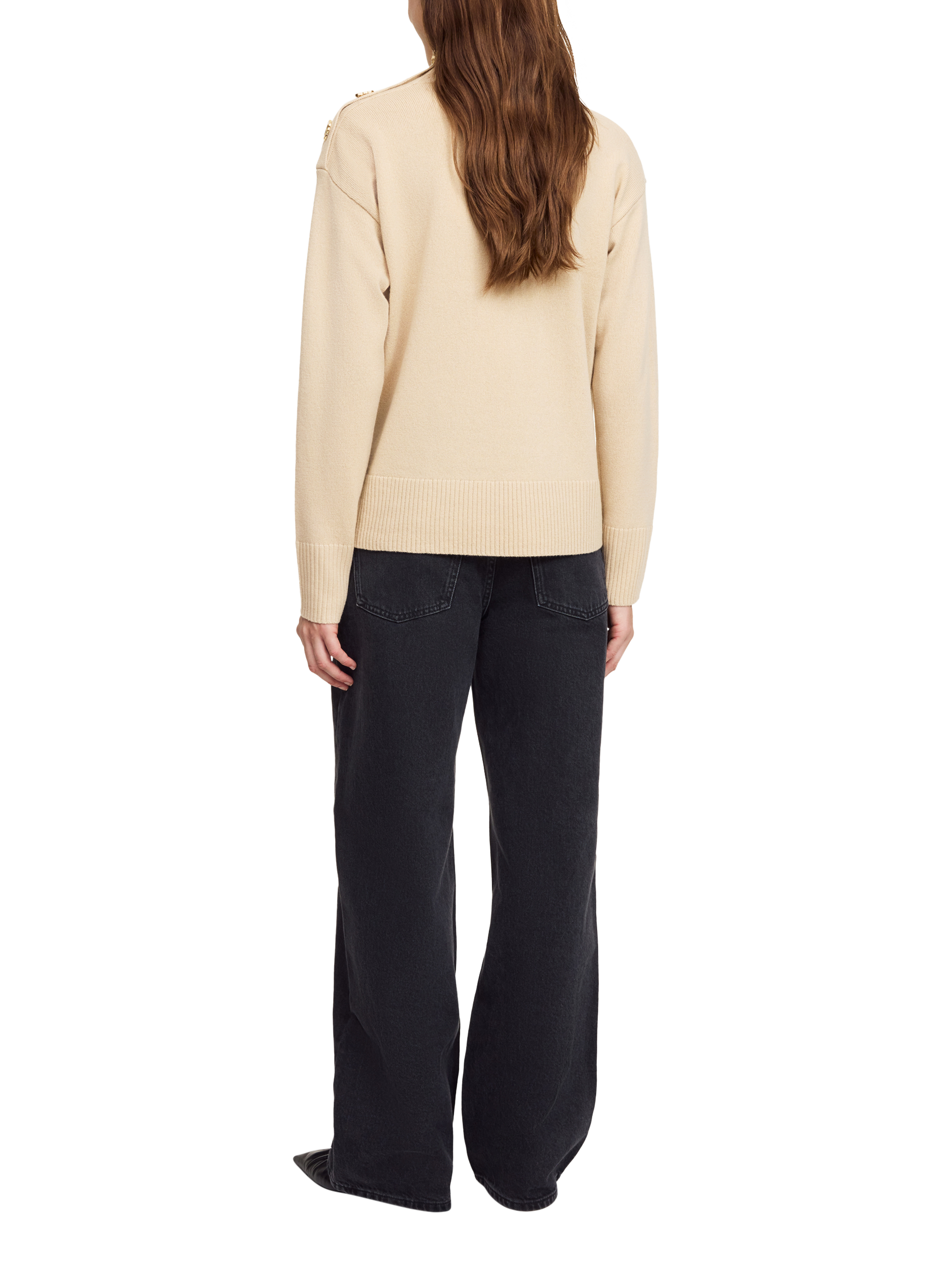 Product image 2 of 3, which shows By Malene Birger Vanilla Pure Wool Jumper, Beige, S