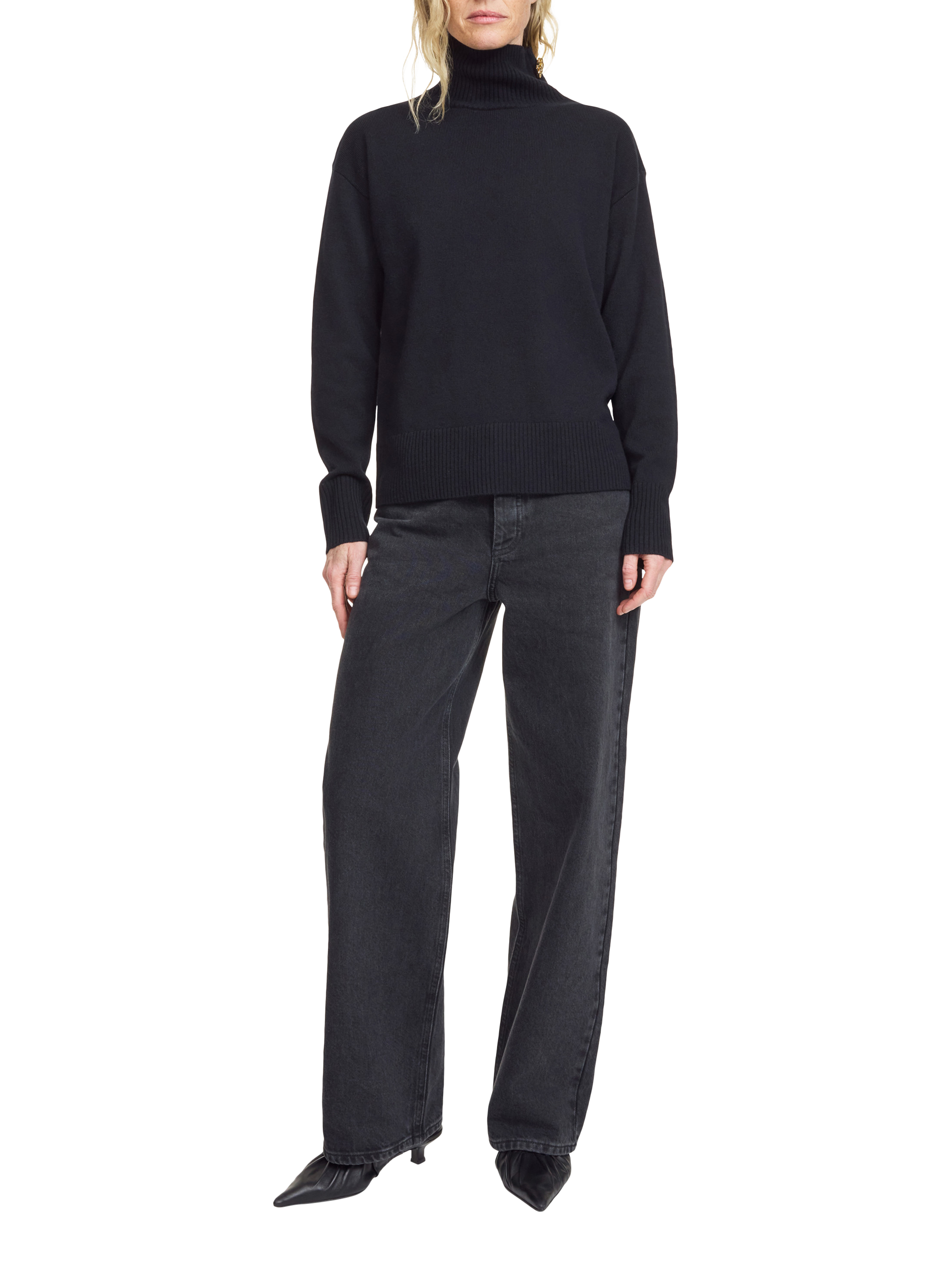 Product image 1 of 3, which shows By Malene Birger Vanilla Pure Wool Jumper, Black, S