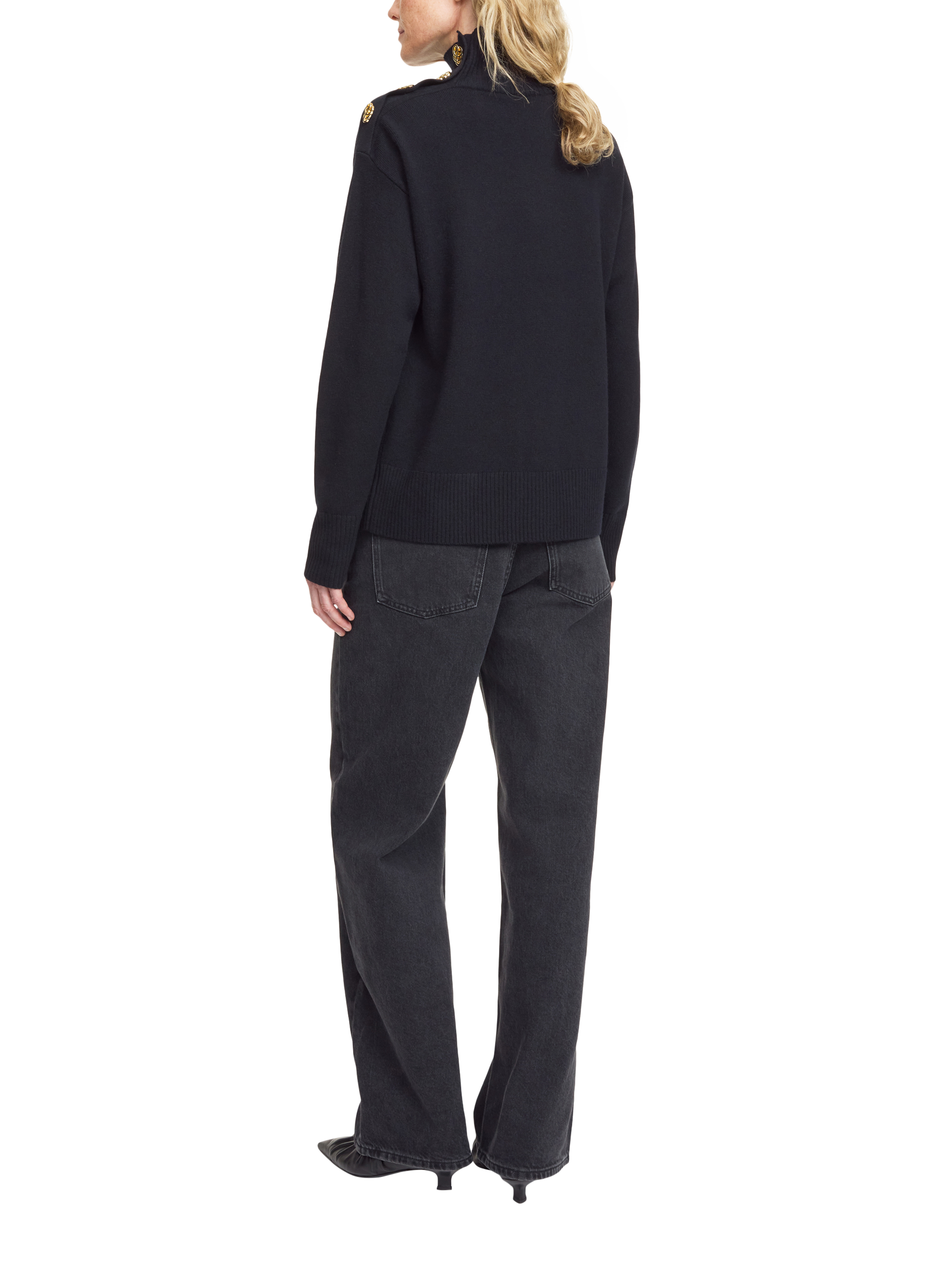 Product image 2 of 3, which shows By Malene Birger Vanilla Pure Wool Jumper, Black, S