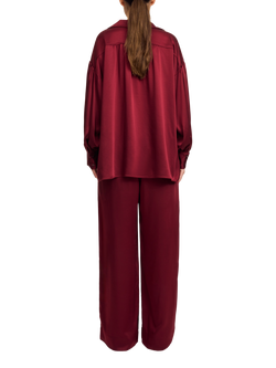 By Malene Birger Leonora Satin Top, Cabernet - view 2, Cabernet
