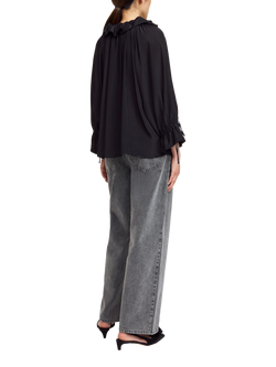 By Malene Birger Dicte Ruffle Top, Black - view 2, Black