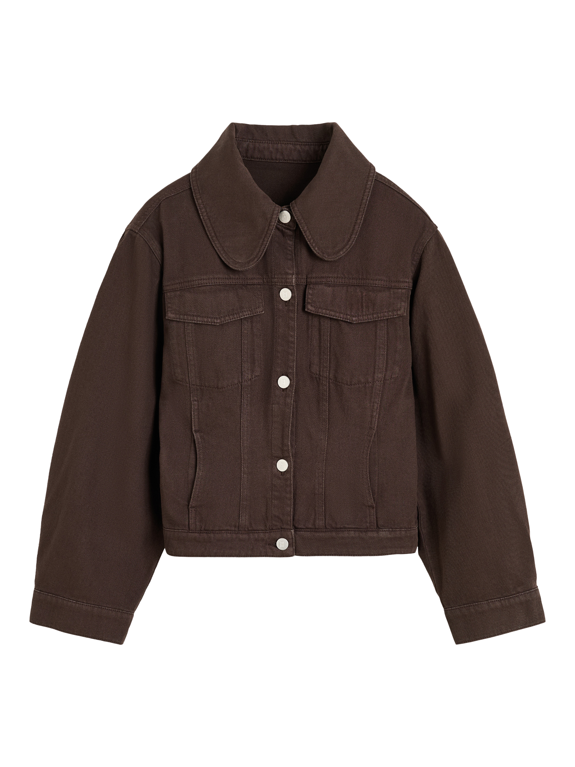 Product image 3 of 3, which shows By Malene Birger Villies Denim Jacket, Brown, 8