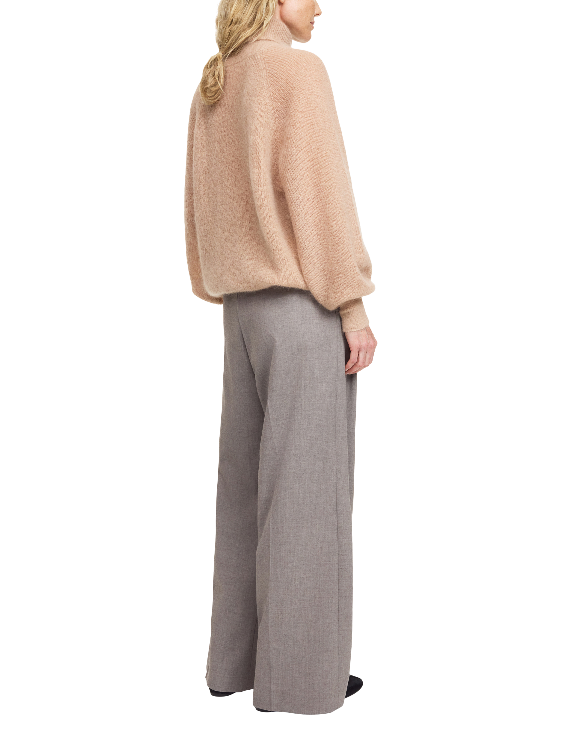 Product image 2 of 3, which shows By Malene Birger Cymbaria Wool Blend Trousers, Grey, 8