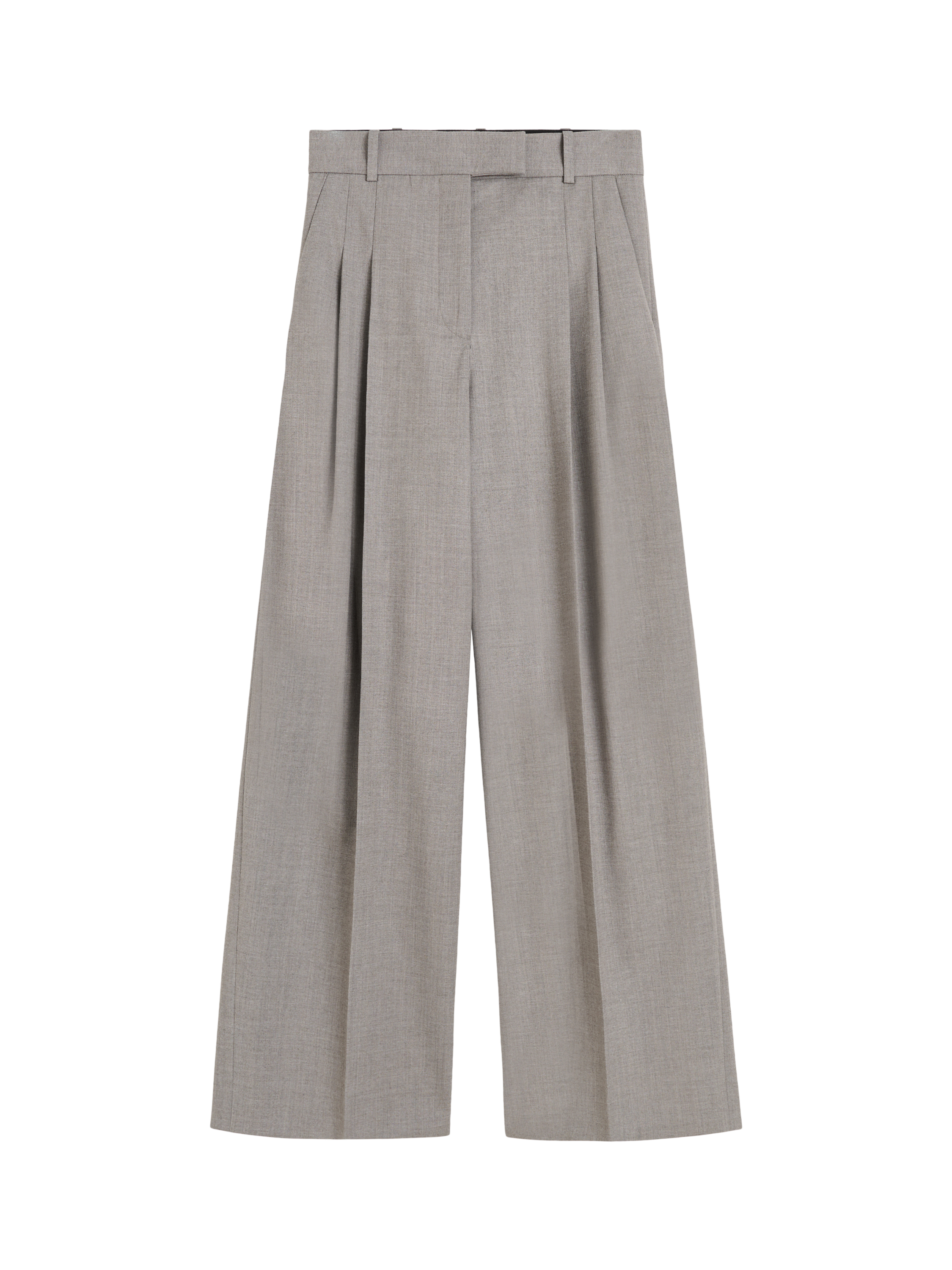 Product image 3 of 3, which shows By Malene Birger Cymbaria Wool Blend Trousers, Grey, 8