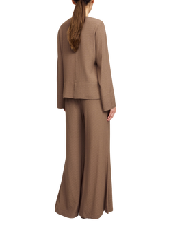 By Malene Birger Lucee High Rise Wide Leg Trousers, Chocolate - view 2, Chocolate