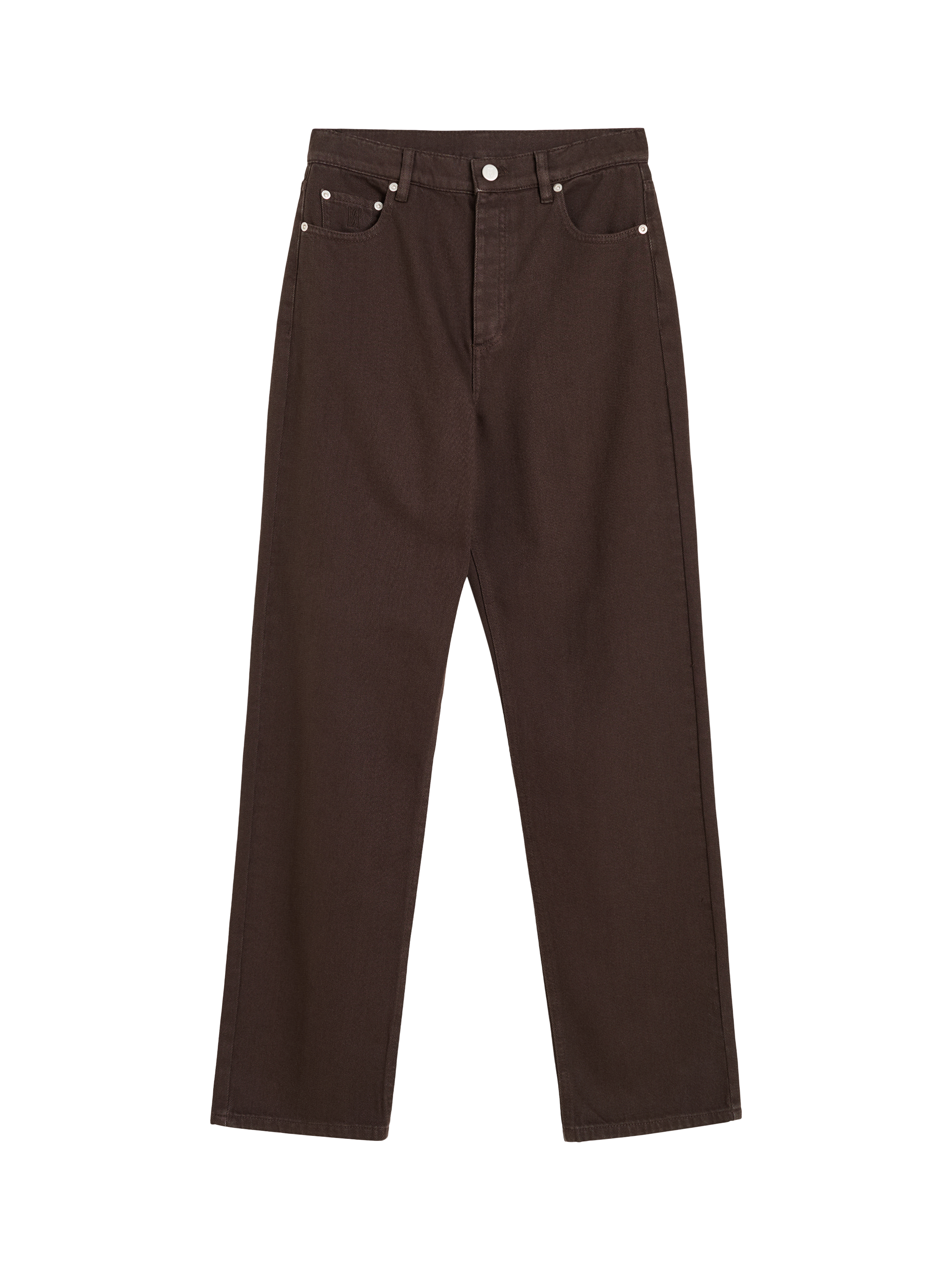 Product image 3 of 3, which shows By Malene Birger Chicago Mid Rise Straight Jeans, Chocolate, 26
