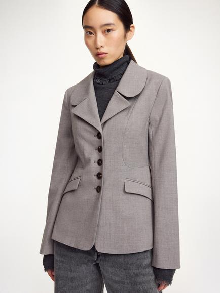 By Malene Birger Adrienna Single Breasted Blazer, Grey, Grey