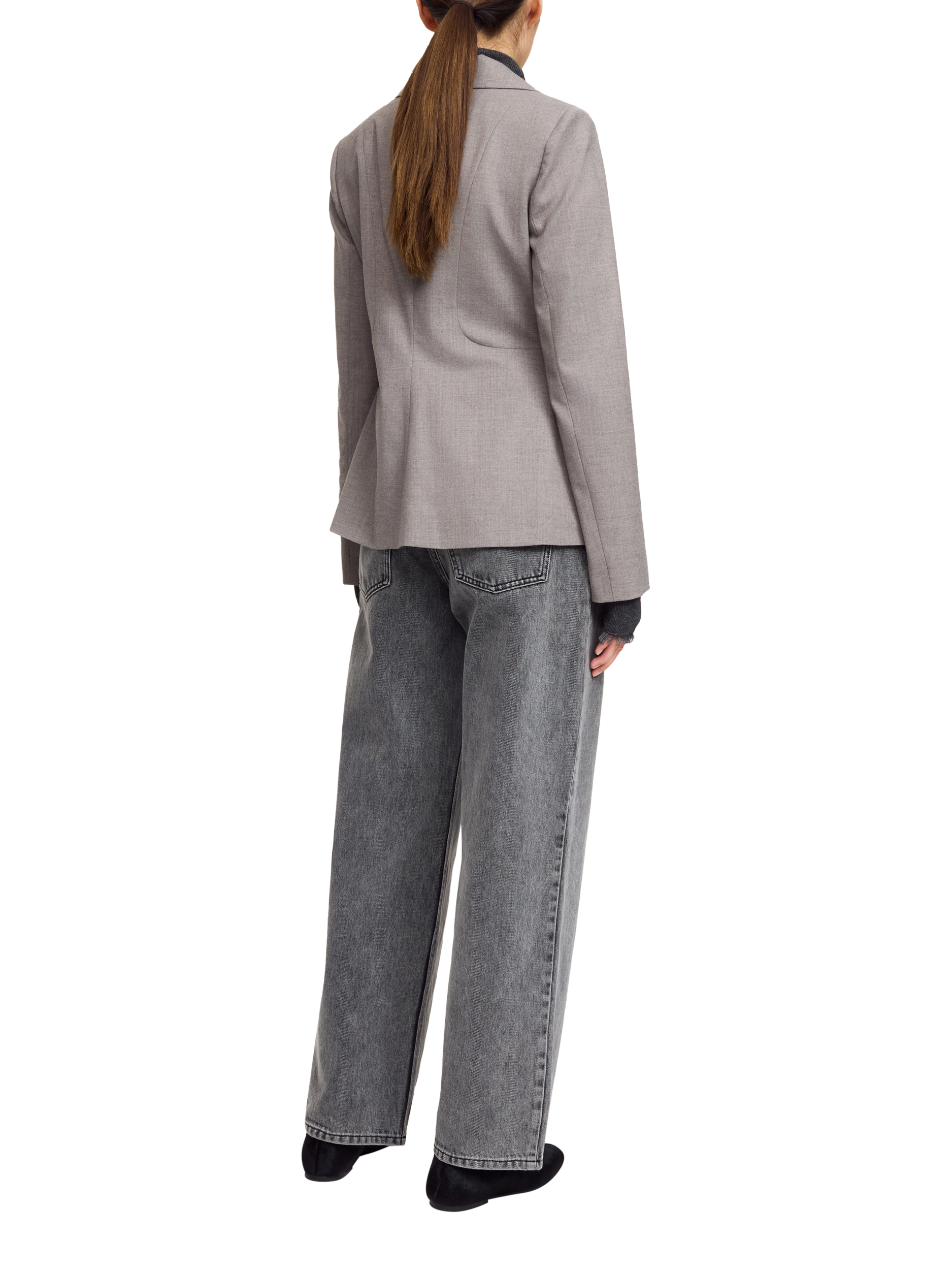 Product image 2 of 3, which shows By Malene Birger Adrienna Single Breasted Blazer, Grey, 8