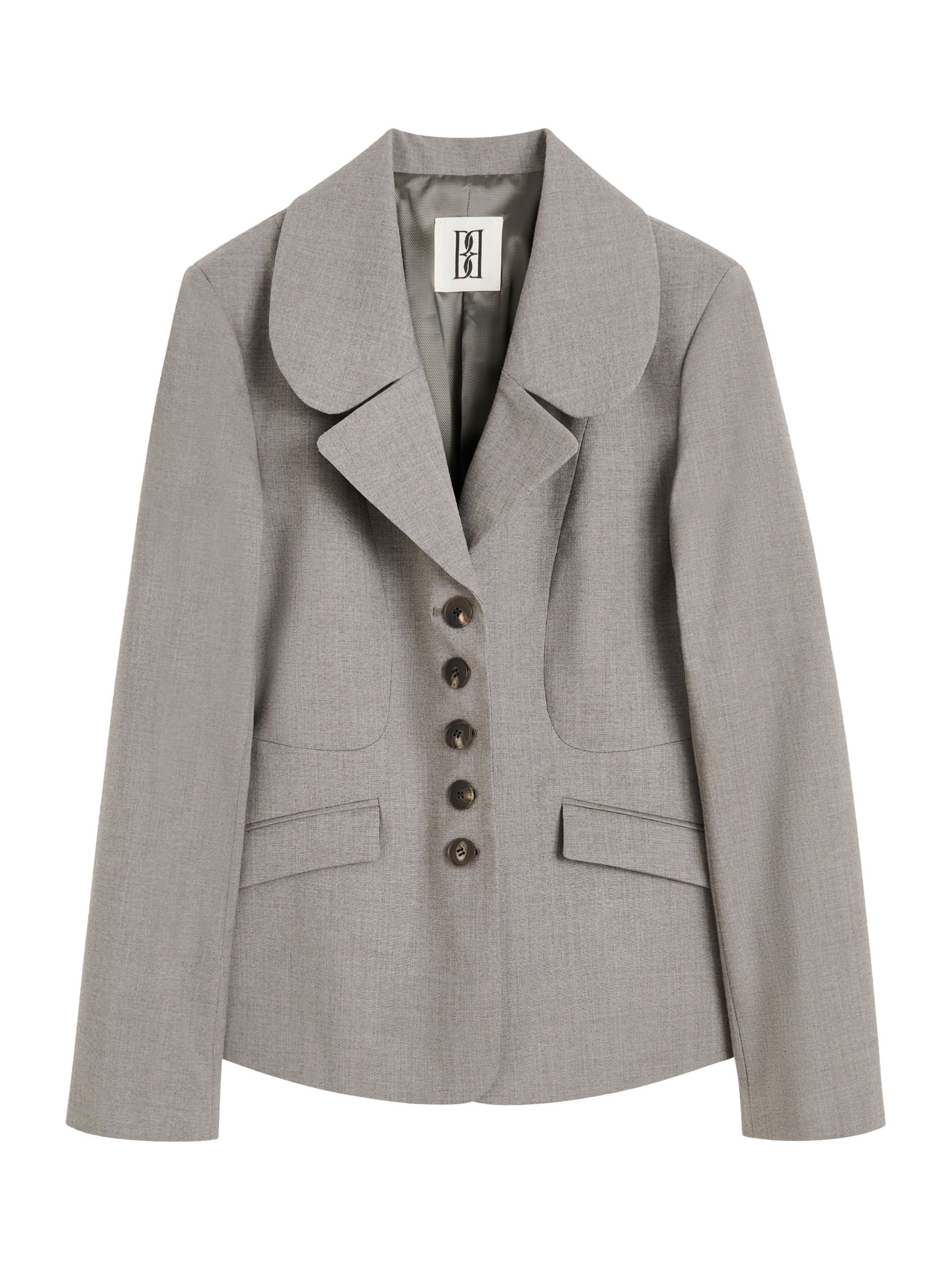 Product image 3 of 3, which shows By Malene Birger Adrienna Single Breasted Blazer, Grey, 8