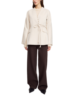 By Malene Birger Lalou Wrap Pure Felted Wool Blazer, Cream, Cream