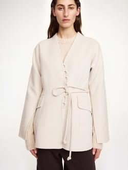 By Malene Birger Lalou Wrap Pure Felted Wool Blazer, Cream, Cream