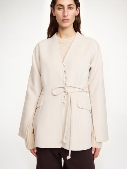 By Malene Birger Lalou Wrap Pure Felted Wool Blazer, Cream, Cream