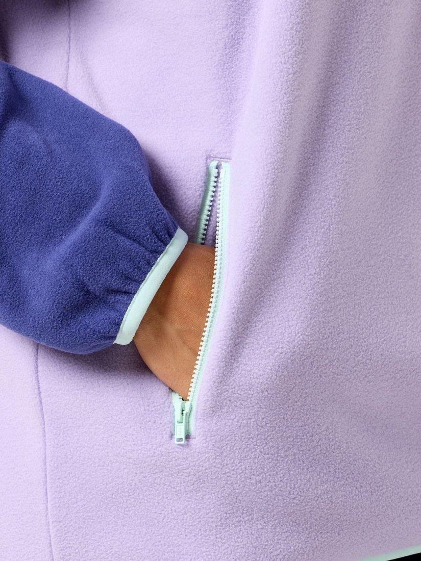 Product image 7 of 7, which shows Gym+Coffee Snap Collar Polar Fleece, Lilac, XXS