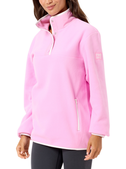 Gym+Coffee Half Zip Unisex Polar Fleece, Cotton Candy, Cotton Candy