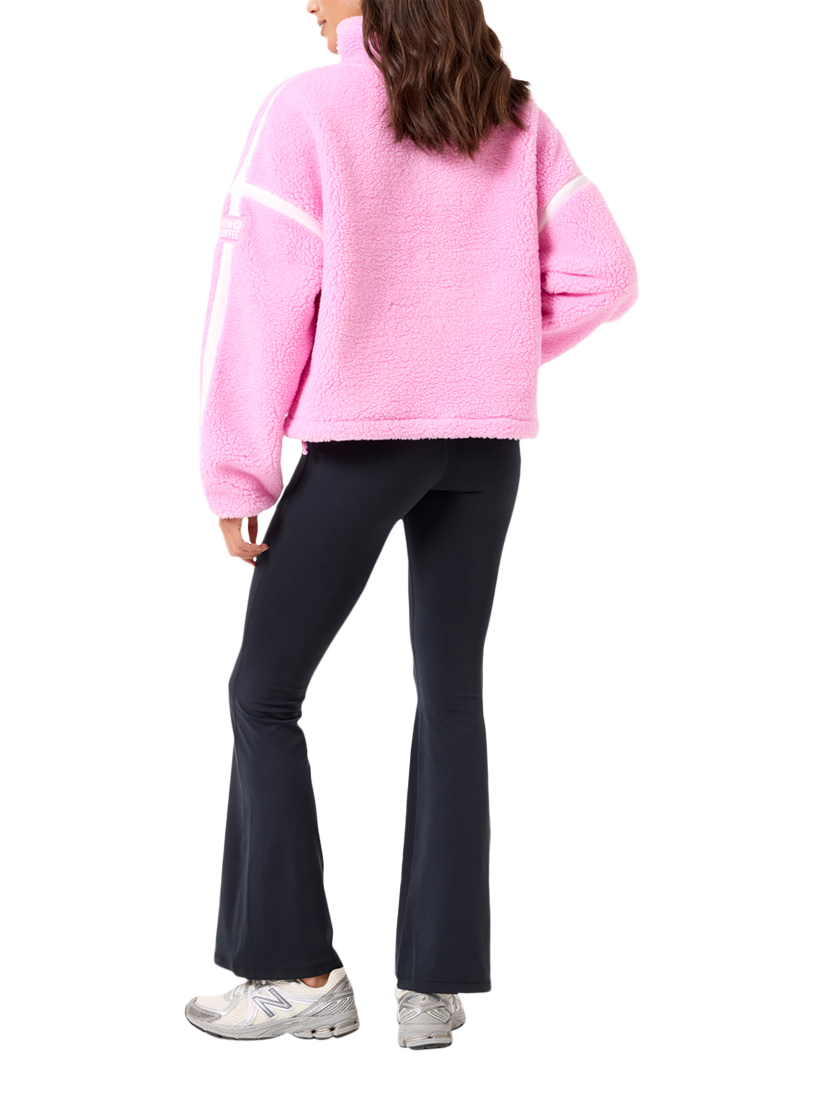 Product image 3 of 9, which shows Gym+Coffee Industry Half Zip Fleece, Cotton Candy, XXS