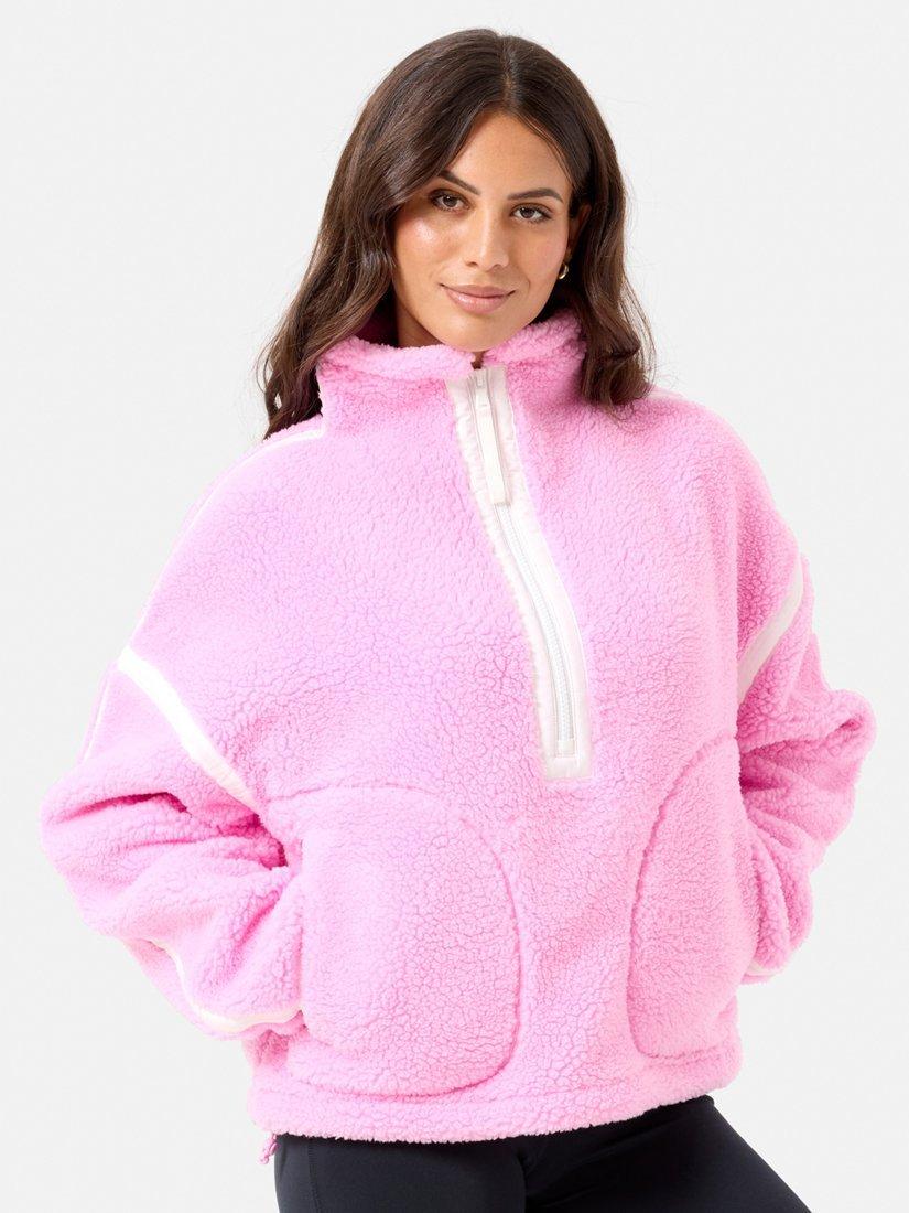 Product image 8 of 9, which shows Gym+Coffee Industry Half Zip Fleece, Cotton Candy, XXS