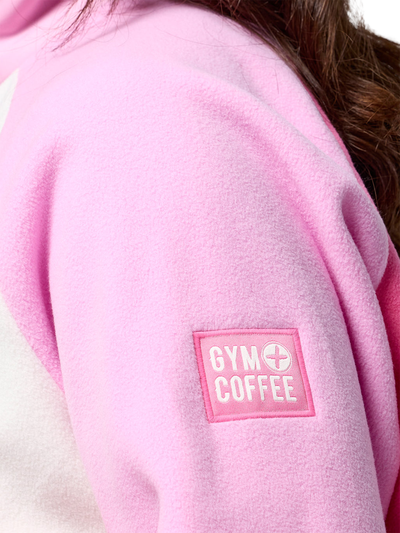 Product image 4 of 6, which shows Gym+Coffee Snap Polar Fleece, Cotton Candy, XXS