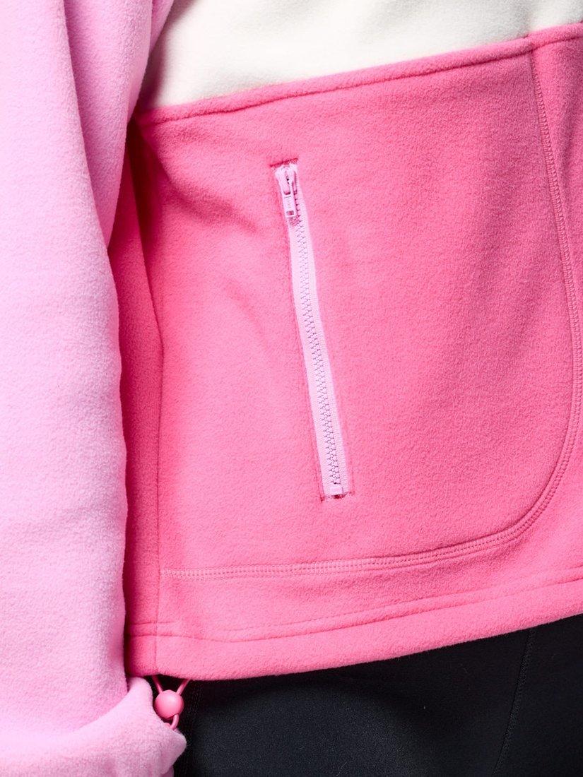 Product image 6 of 6, which shows Gym+Coffee Snap Polar Fleece, Cotton Candy, XXS