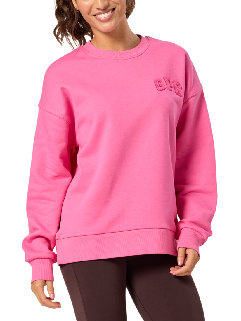 Product image 1 of 8, which shows Gym+Coffee Cascade Crew Jumper, Sangria Sunset, XXS