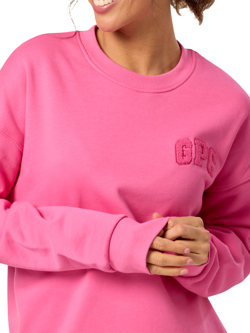 Product image 3 of 8, which shows Gym+Coffee Cascade Crew Jumper, Sangria Sunset, XXS