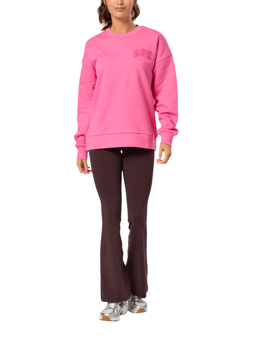 Product image 4 of 8, which shows Gym+Coffee Cascade Crew Jumper, Sangria Sunset, XXS