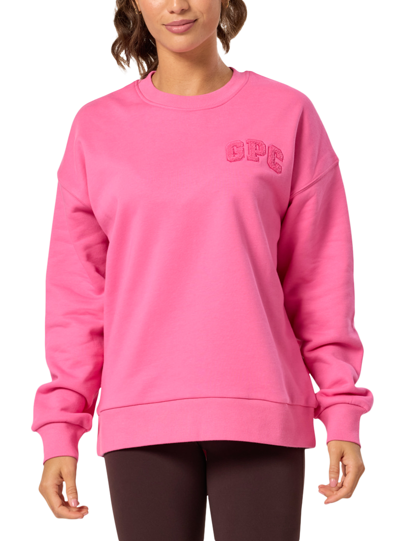 Product image 6 of 8, which shows Gym+Coffee Cascade Crew Jumper, Sangria Sunset, XXS