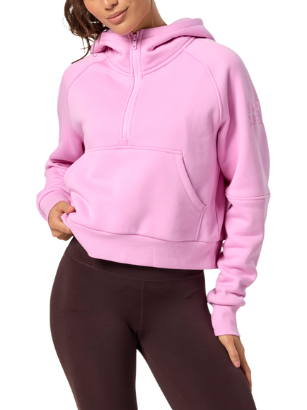 Gym+Coffee Sierra Fleece Half Zip Hoodie, Cotton Candy, Cotton Candy