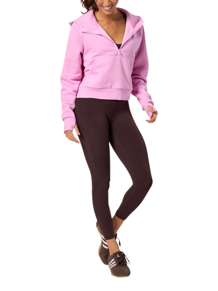 Gym+Coffee Sierra Fleece Half Zip Hoodie, Cotton Candy - view 2, Cotton Candy