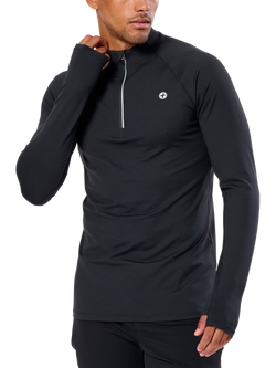 Gym+Coffee Relentless Slim Fit 1/4 Quarter Zip Midlayer Top, Black