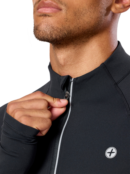 Gym+Coffee Relentless Slim Fit 1/4 Quarter Zip Midlayer Top - view 2, Black