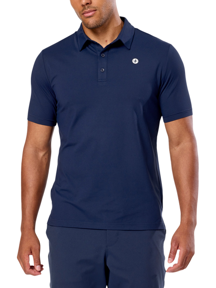 Gym+Coffee Men's Coffee Polo Shirt, Twilight Navy